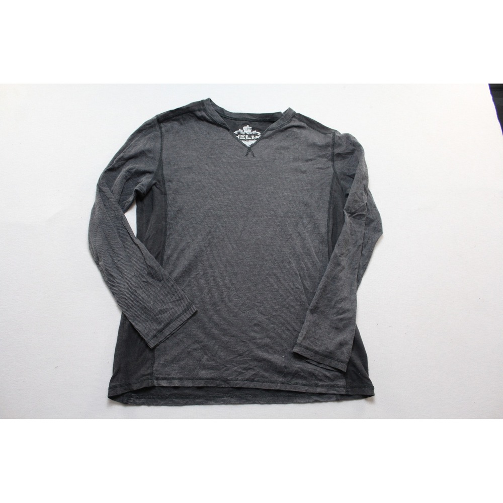 Helix Thermal Shirt Women Medium Gray Excellent Long Sleeve Notch Neck Waffle